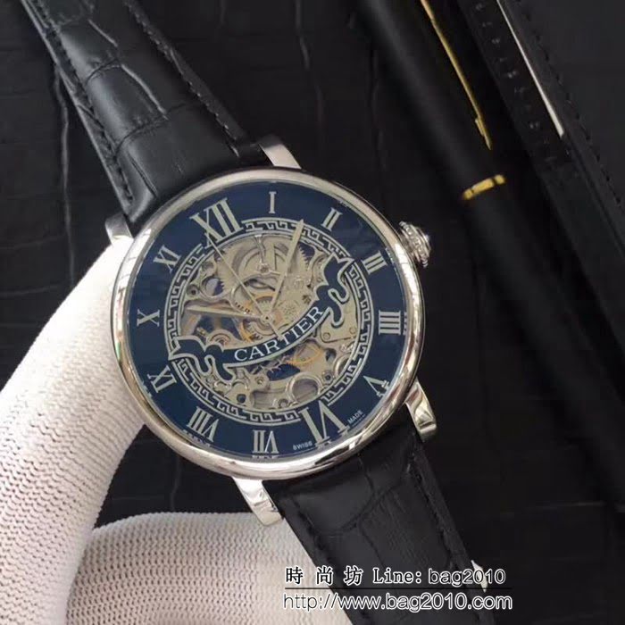CARTIER卡地亞 精緻鏤空 全自動機械 男士腕表  WSS2718